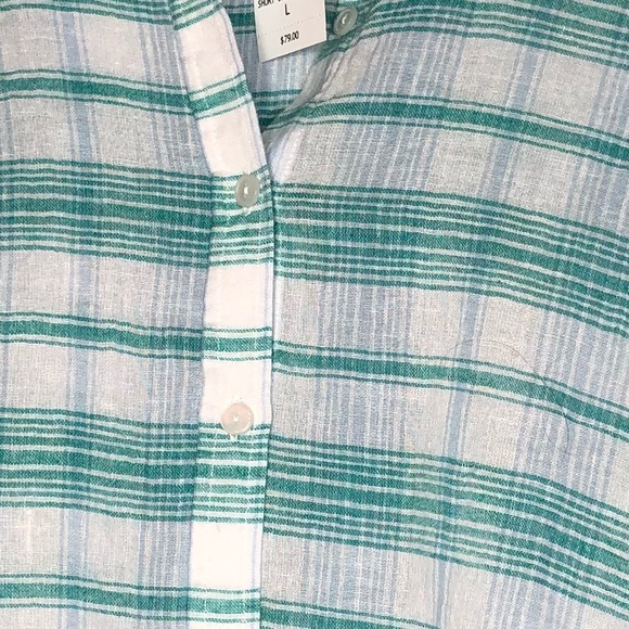 NWT 🌴SANCTUARY SHORT SLEEVE SHIRT GRN/BL PLAID - Picture 8 of 8
